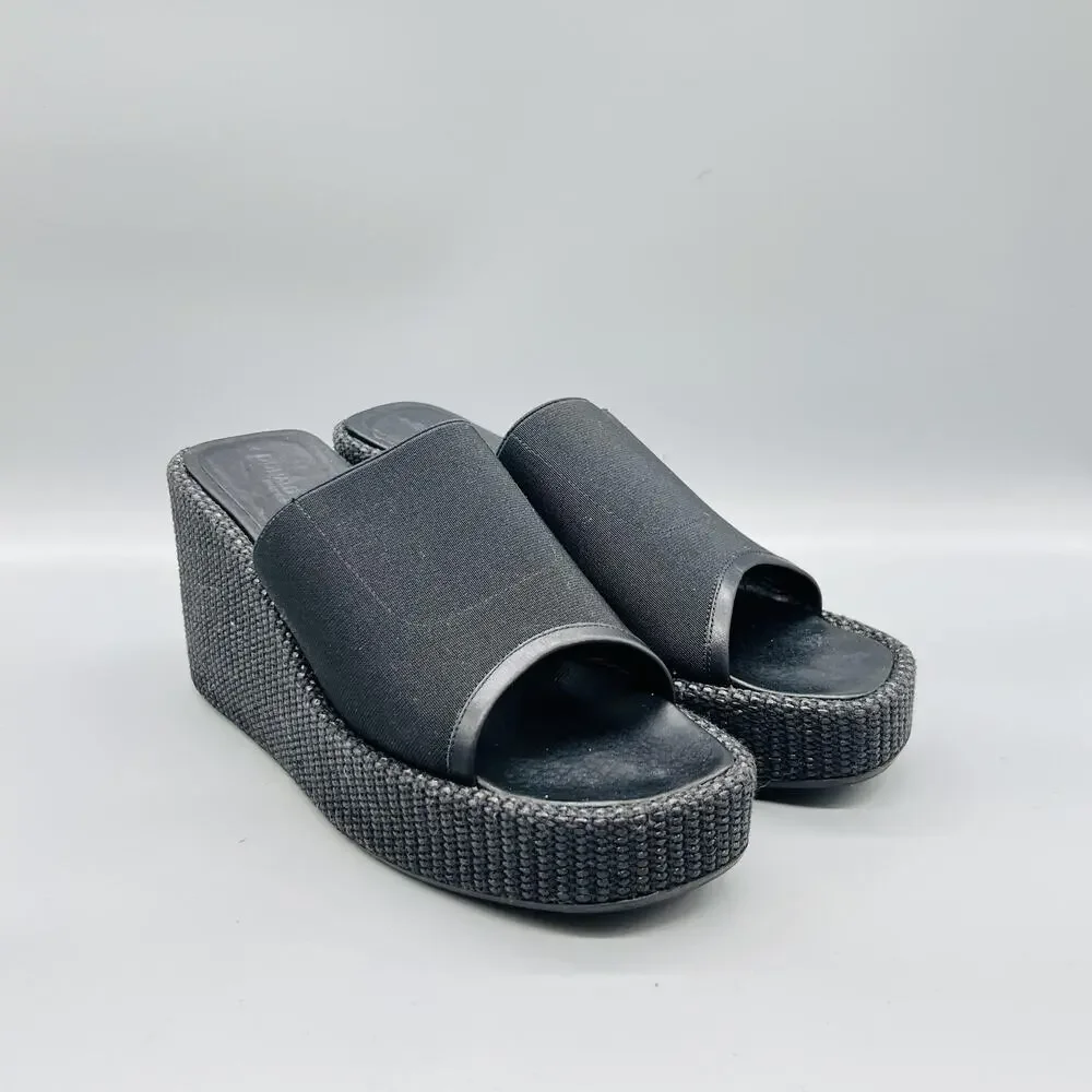 Donald J Pliner Sandals Womens 8 Black Slide Platform Wedge Shoes